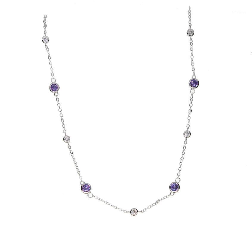 fashion jewelry Romantic cz station chain white purple bezel set round cz dots trendy women jewelry necklace1
fashion jewelry Romantic cz station chain white purple bezel set round cz dots trendy women jewelry necklace1