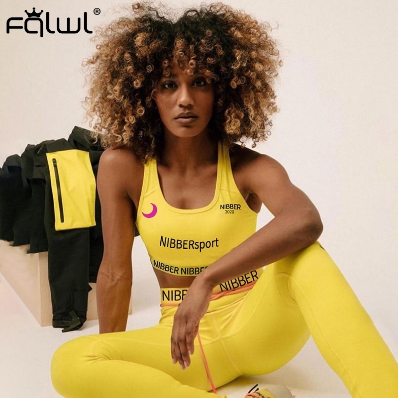 FQLWL Two 2 Piece Set Women Sweatsuits Sportswear Summer Outfits Ladies Tracksuit Women Crop Top Female Leggings Matching Sets T200825