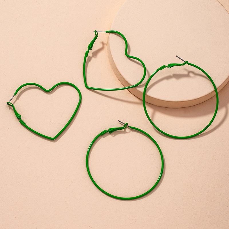 Hoop & Huggie 2Pairs/Set Multicolor Heart Earrings Set For Women Green Purple Blace White Spray Paint Minimalist Jewelry
Hoop & Huggie 2Pairs/Set Multicolor Heart Earrings Set For Women Green Purple Blace White Spray Paint Minimalist Jewelry