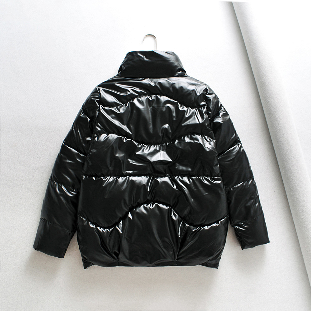 Women Winter Parkas Shiny Fabric Jackets Thick Warm Down Cotton Coats Solid Parkas Zipper Padded Pocket Cold Outwear 200928