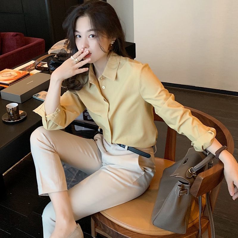 2021 Female Autumn and Winter New Design Sense Niche Long Blue French-style Foreign-style Shirt Work Done Bottom-shirt Tools HXXH, Yellow.
2021 Female Autumn and Winter New Design Sense Niche Long Blue French-style Foreign-style Shirt Work Done Bottom-shirt Tools HXXH, Yellow.