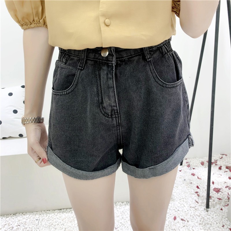 2021 New Summer Elastic Waist Blue Broad Leg Female Shorts Vintage Streetwear Solid Denim Jeans DZ75, Dark grey
2021 New Summer Elastic Waist Blue Broad Leg Female Shorts Vintage Streetwear Solid Denim Jeans DZ75, Dark grey