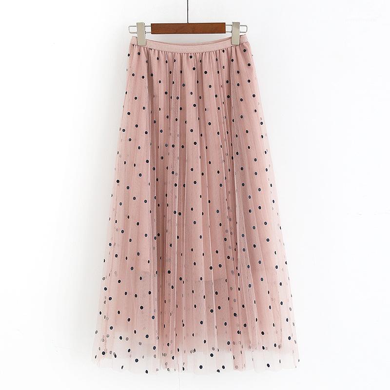 New Korean Fashion Mesh Dot Skirt Elastic High Waist Pleated Skirts Women Fashion 2020 Spring Elegant Long Skirt Female Midi1, Pink
New Korean Fashion Mesh Dot Skirt Elastic High Waist Pleated Skirts Women Fashion 2020 Spring Elegant Long Skirt Female Midi1, Pink