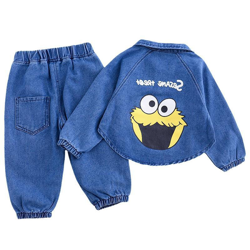 Children Spring Autumn Denim Clothingset Baby Boys Girls Jackets Jeans 2pcs Outfit Kids Handsome Casual Denim ClothesX1019