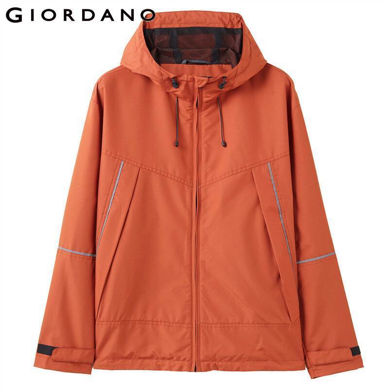 Giordano Men Jackets Lightweight Cargo Hooded Jackets Mesh Lining Zip Front Big Slant Pockets Jaqueta Masculino 01070720 201106