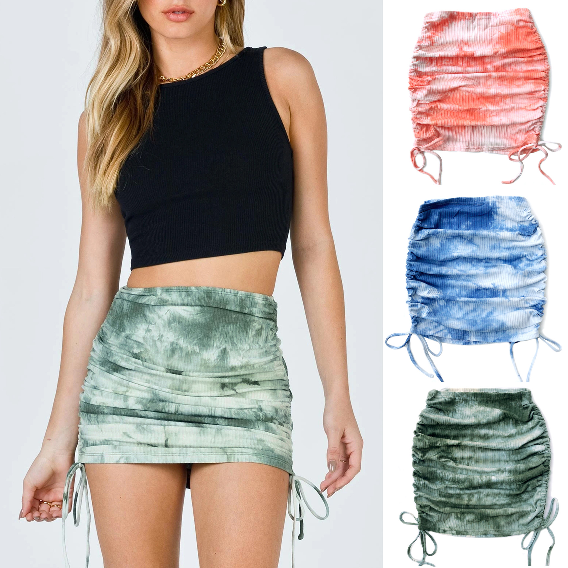 Sexy High Waist Stretch Mini Skirt Tie-dyed Drawstring Wrap Skirts Nightclub Party Women Dress Fashion Clothes Will and Sandy, Black
Sexy High Waist Stretch Mini Skirt Tie-dyed Drawstring Wrap Skirts Nightclub Party Women Dress Fashion Clothes Will and Sandy, Black