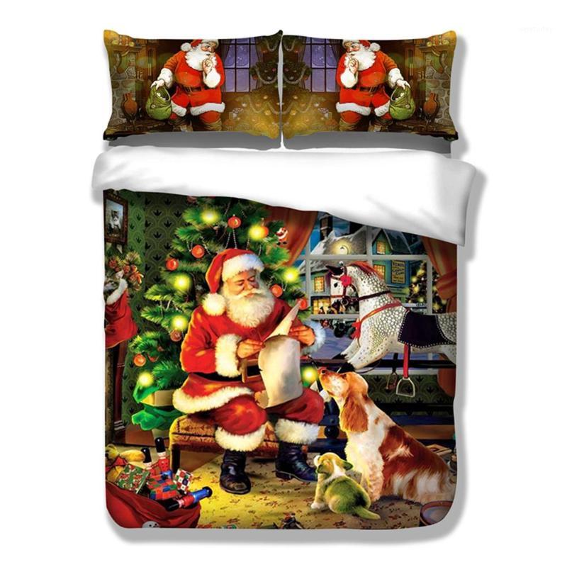 3Pcs/Set Christmas Bedclothes Santa Claus and Dog Print Bedding Set with Pillowcase Duvet Cover for Family Hotel Xmas Supplies1, 150x200cm
3Pcs/Set Christmas Bedclothes Santa Claus and Dog Print Bedding Set with Pillowcase Duvet Cover for Family Hotel Xmas Supplies1, 150x200cm