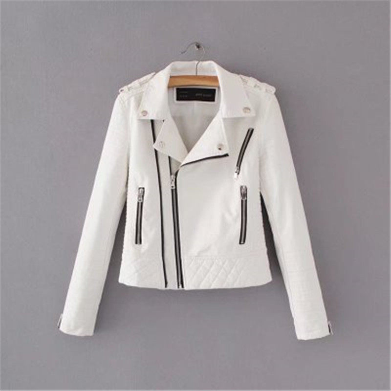 ARiby Leather Jacket Coat Autumn Winter Fashion Women Smooth Motorcycle Leather Jackets Ladies Long Sleeve Solid Coat 201026