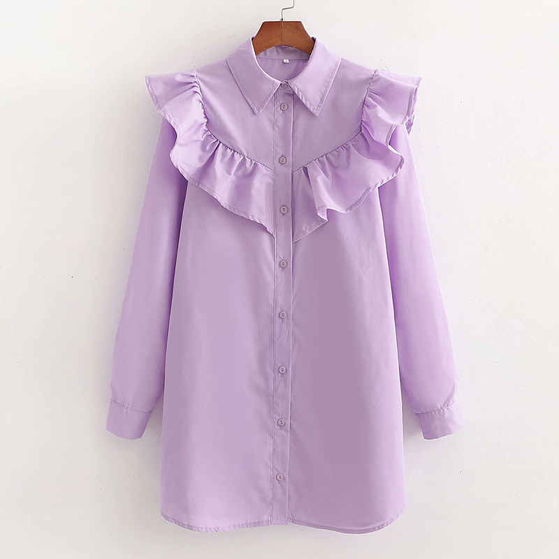 2021 New Women Ruffles Lantern Purple Shirt Es Autumn Long Sleeve Casual Turn Down Collar Button Office Lady Mini Spfe
2021 New Women Ruffles Lantern Purple Shirt Es Autumn Long Sleeve Casual Turn Down Collar Button Office Lady Mini Spfe