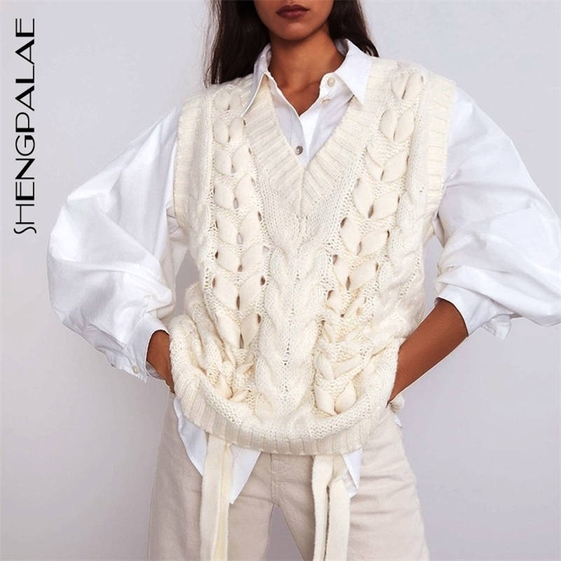 SHENGPALAE New Spring Women Knitted Sweat-ers Pullovers Sleeveless Loose Casual Ladies Knit Sweater Vest Female Chic ZA3075 201031, Beige
SHENGPALAE New Spring Women Knitted Sweat-ers Pullovers Sleeveless Loose Casual Ladies Knit Sweater Vest Female Chic ZA3075 201031, Beige
