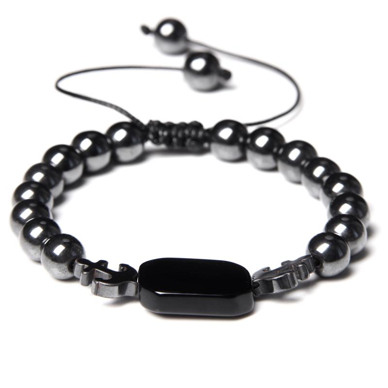 8mm Natural Hematite Lava Stone Beads Bracelet Hot Fashion Black Anchor Adjustable Men Bracelet Yoga Healing Balance Bracelets
8mm Natural Hematite Lava Stone Beads Bracelet Hot Fashion Black Anchor Adjustable Men Bracelet Yoga Healing Balance Bracelets