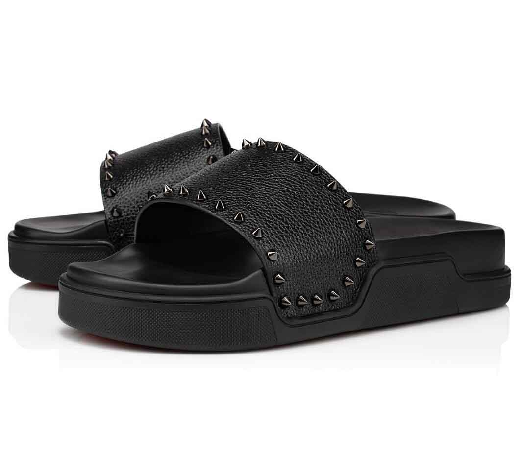 Top Luxury Red Bottom Pool Fun Slides Sandals Flats Men's Slippers Spike Slip On Walking Summer Brands Boy Beach Flip Flops, Black
Top Luxury Red Bottom Pool Fun Slides Sandals Flats Men's Slippers Spike Slip On Walking Summer Brands Boy Beach Flip Flops, Black