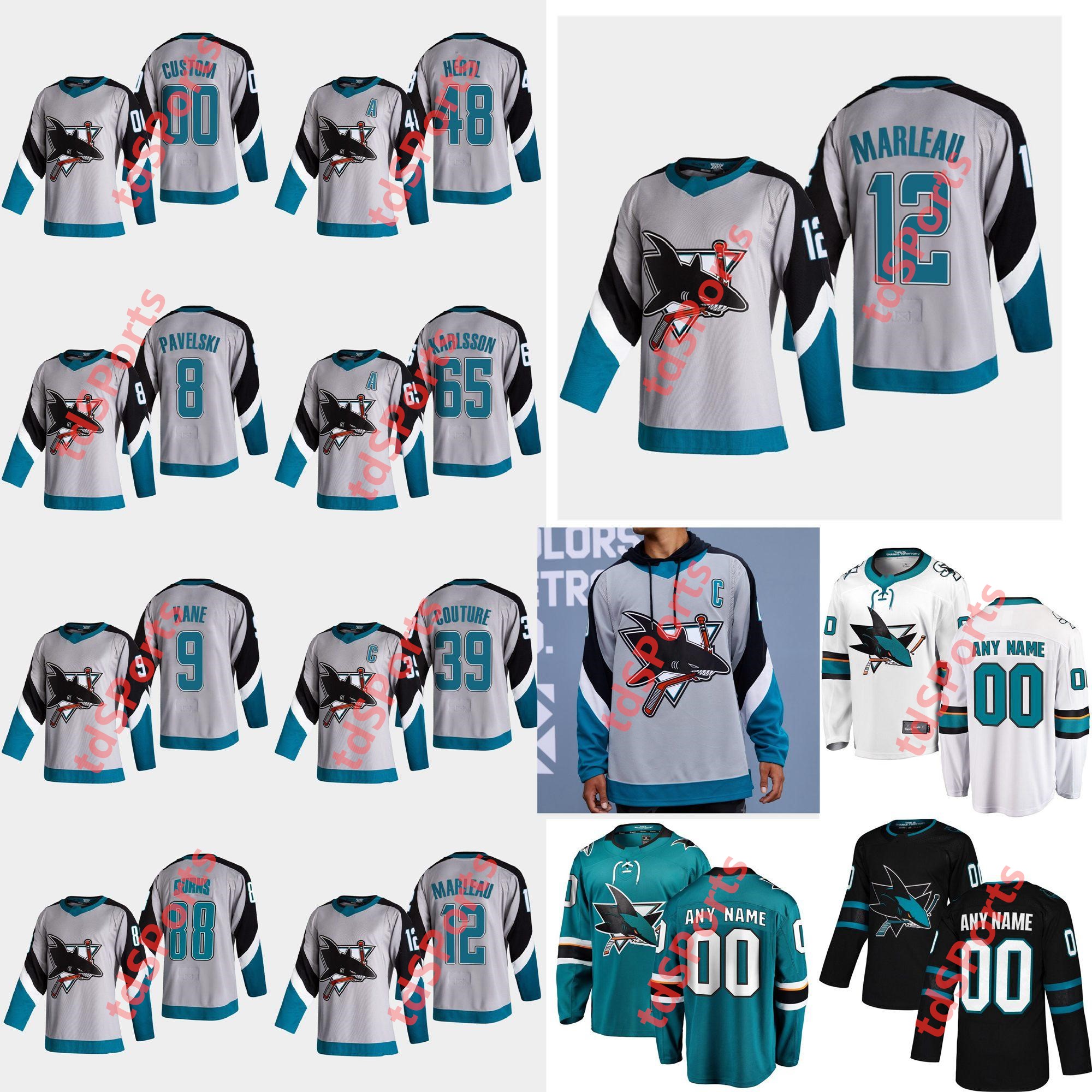 San Jose Sharks 2021 Reverse Retro Hockey Jersey 83 Matt Nieto Jersey Stefan Noesen Alexander True Devan Dubnyk Joe Pavelski Custom Stitched, As shown in illustration
San Jose Sharks 2021 Reverse Retro Hockey Jersey 83 Matt Nieto Jersey Stefan Noesen Alexander True Devan Dubnyk Joe Pavelski Custom Stitched, As shown in illustration