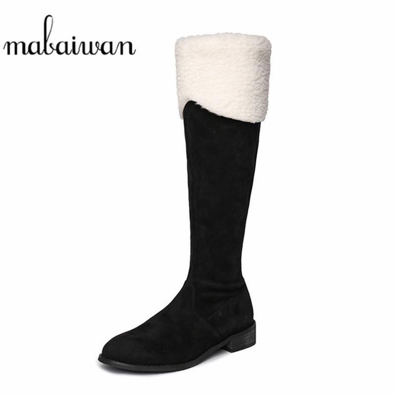 Mabaiwan New Knee High Boots For Women Warm Winter Long Motorcycle Boots Med Heel Shoes Short Plush Female Knight Footwear, Black 
Mabaiwan New Knee High Boots For Women Warm Winter Long Motorcycle Boots Med Heel Shoes Short Plush Female Knight Footwear, Black