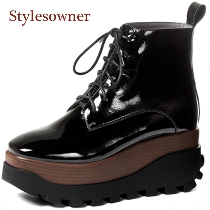 Height Increasing Boots Real Leather All-match British Style Lace-up Square-toe Thick-soled Wedges Fashion Woman Boots, Pl velvet lining
Height Increasing Boots Real Leather All-match British Style Lace-up Square-toe Thick-soled Wedges Fashion Woman Boots, Pl velvet lining