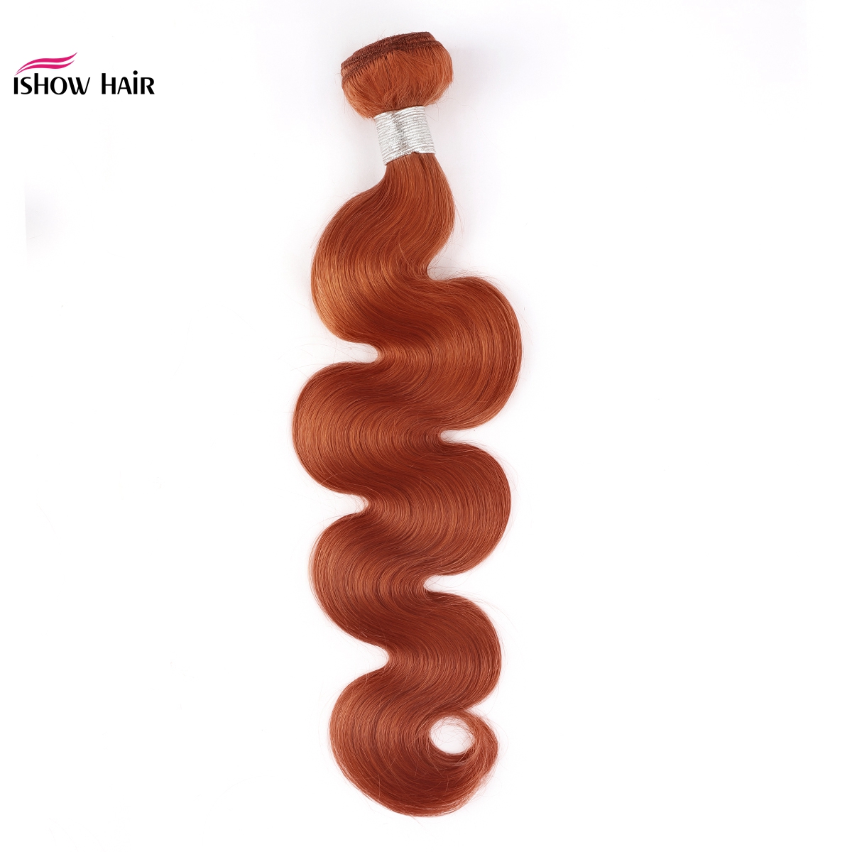 Ishow Hair Weaves Weft 4 bundles for Women All Ages Orange Ginger #350 Brazilian Peruvian Virgn Human Hair Extensions 8-28inch