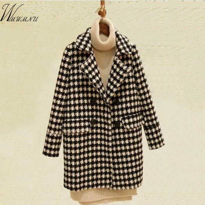 Elegant Woolen plaid coat women Spring Autumn Casual Wool Outwear Female Winter Soft Warm Wool Jackets Ladies Streetwear 201112