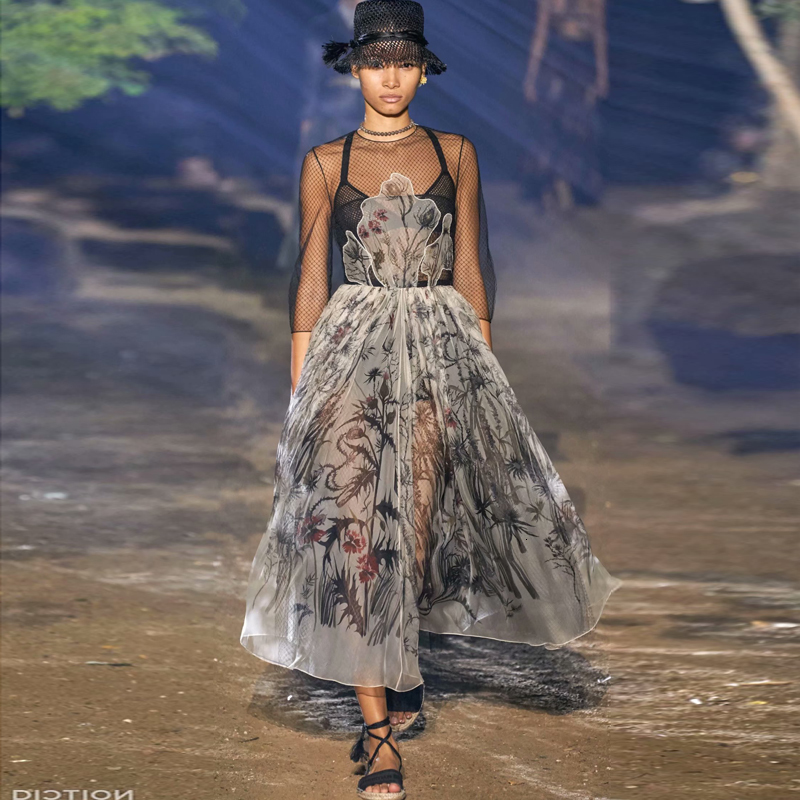 Xf Spring New High Quality Designer Runway Fashion Sexy Tulle Lace Floral Seam Great Elegant Thin Impression Long Dress Rxr4, Multiple
Xf Spring New High Quality Designer Runway Fashion Sexy Tulle Lace Floral Seam Great Elegant Thin Impression Long Dress Rxr4, Multiple