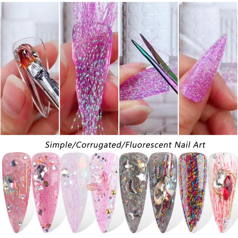 60pcs/set fluorescent glass filament nail art lengthened acrylic glass fiber nail DIY manicure tool art decoration, Ygs07
60pcs/set fluorescent glass filament nail art lengthened acrylic glass fiber nail DIY manicure tool art decoration, Ygs07