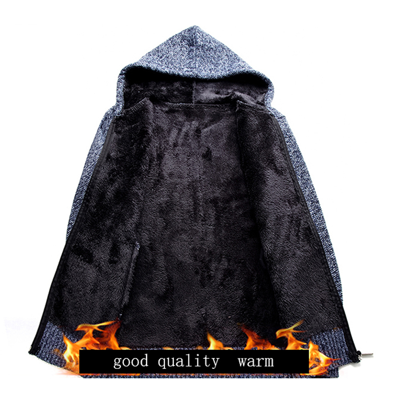 Autumn Winter Jacket Men Warm Cashmere Casual Wool Zipper Slim Fit Fleece Jacket Men Coat Dress Knitwear Male 201118