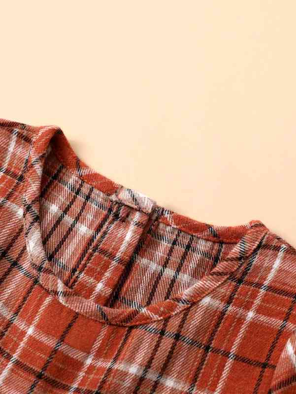 Baby Tartan Bishop Sleeve Dress SHE