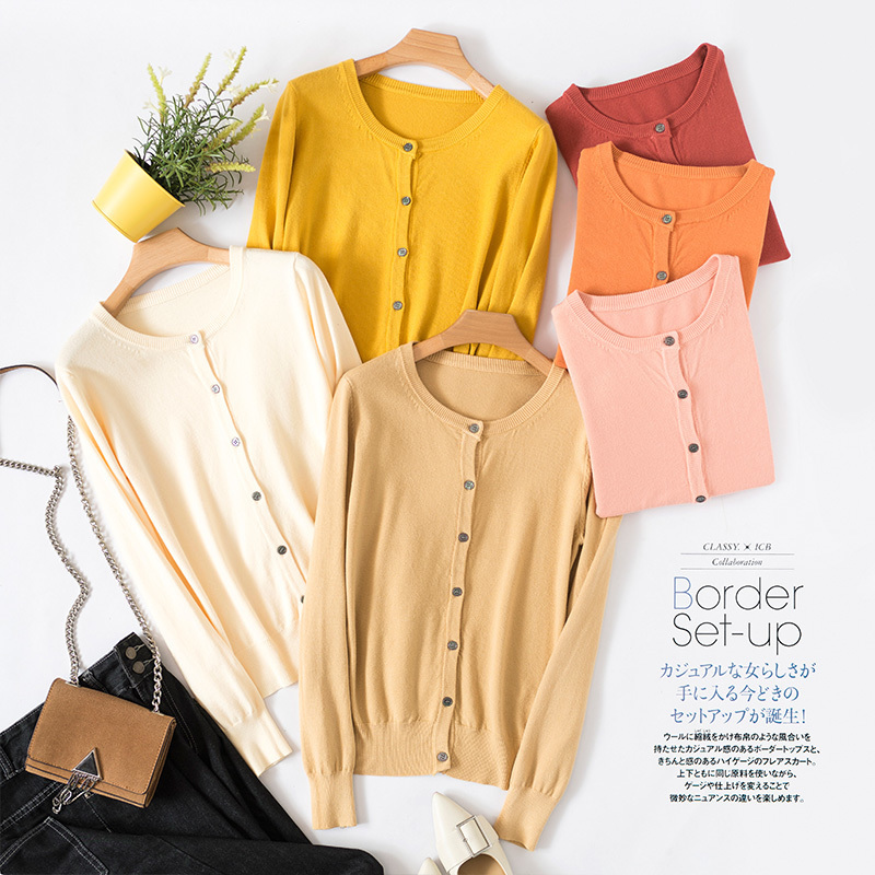 New Cashmere Women Basic Cardigan O-Neck Sweater Spring Autumn Winter Female Long Sleeve Wool Knitted Solid Soft Fashion 201030