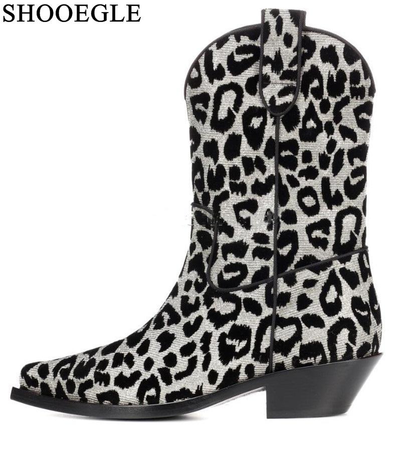 Shooegle Shoes Woman Bright Velvet Leopard Boots Sexy Pointed Toe Slip On Mid-calf Booties For Women Low Heel Autumn Shoes Boats, Black
Shooegle Shoes Woman Bright Velvet Leopard Boots Sexy Pointed Toe Slip On Mid-calf Booties For Women Low Heel Autumn Shoes Boats, Black
