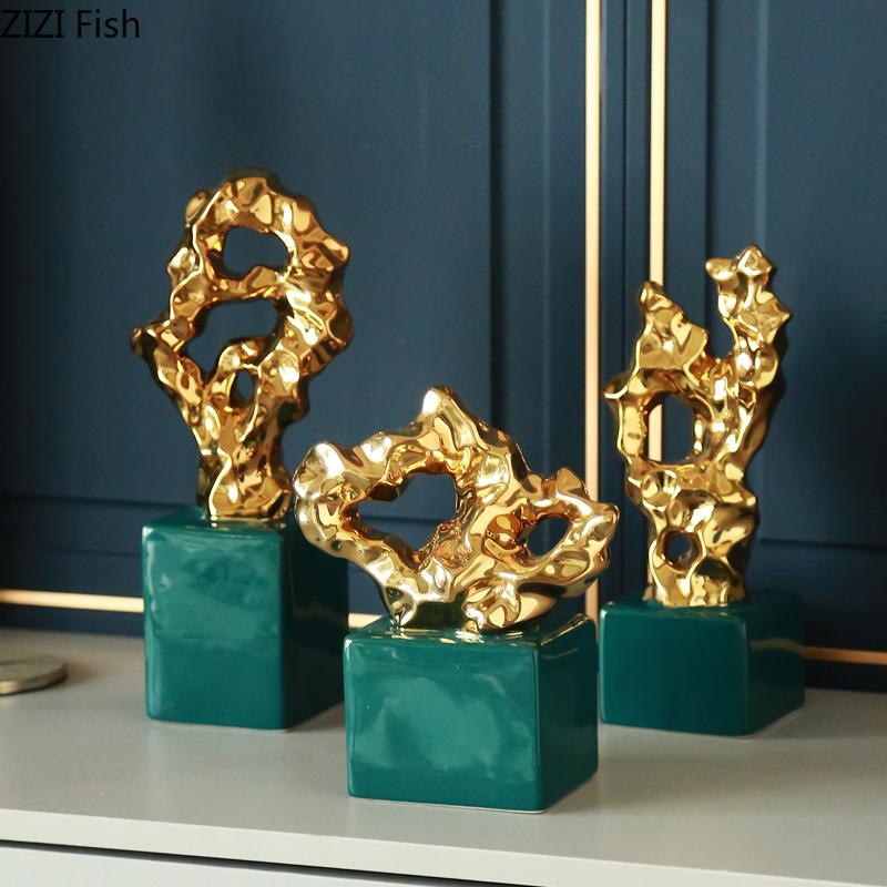 Creative Display Cabinet Golden Coral Stone Art Decoration Ceramic Dark Green Base Living Room Entrance Office Desktop Decor New
Creative Display Cabinet Golden Coral Stone Art Decoration Ceramic Dark Green Base Living Room Entrance Office Desktop Decor New