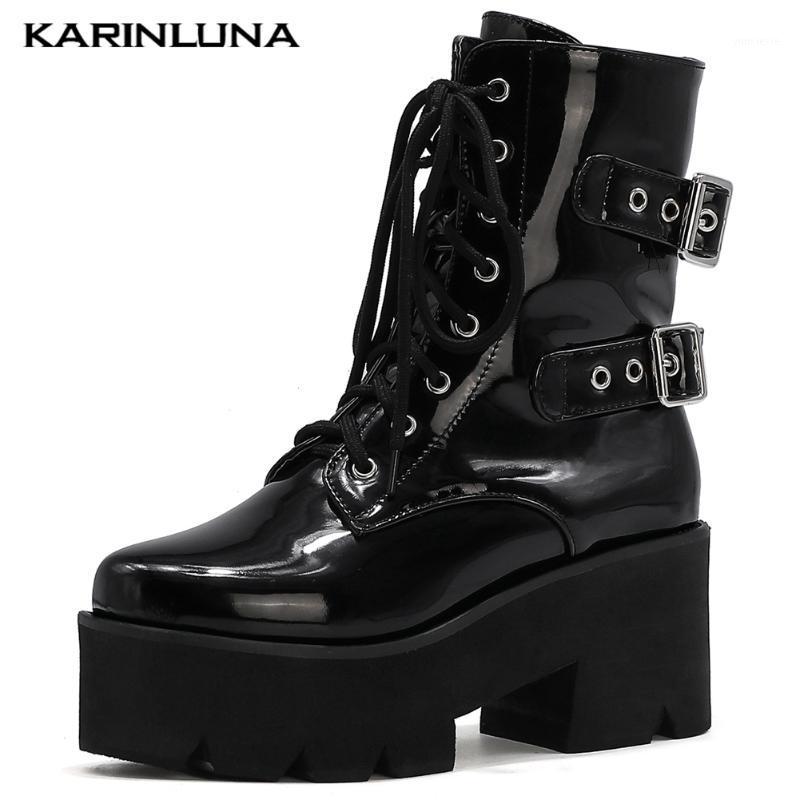 Karin Patent 2020 Fashion Hot Sale Bukle Straps women shoes High Platform Square Thick Heesl Lace-Up Motorcycle Boots1, Black patent
Karin Patent 2020 Fashion Hot Sale Bukle Straps women shoes High Platform Square Thick Heesl Lace-Up Motorcycle Boots1, Black patent