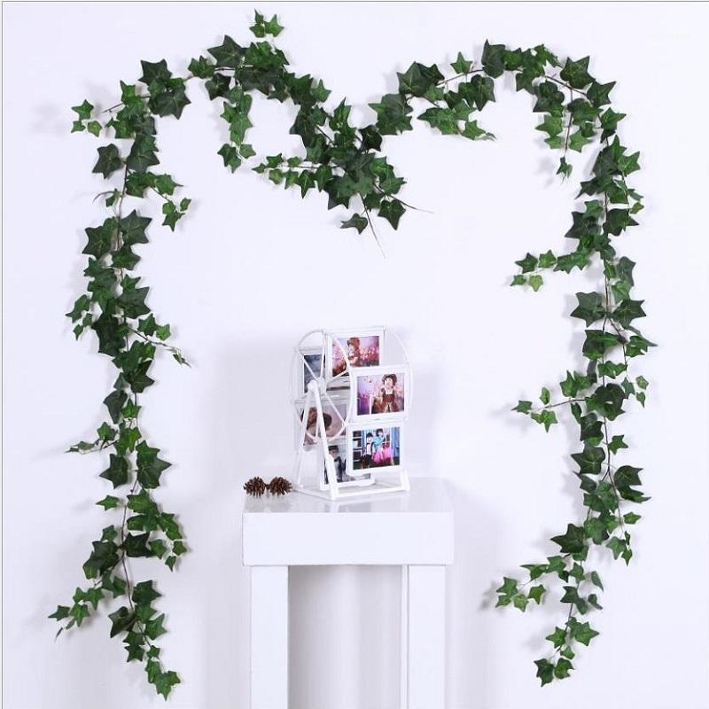 

2M Artificial Ivy Leaves Garland Vines Silk Sweet Potato Vine Fake Plants Willow Begonia Evergreen Rattan Wedding Decor Hanging1, Green