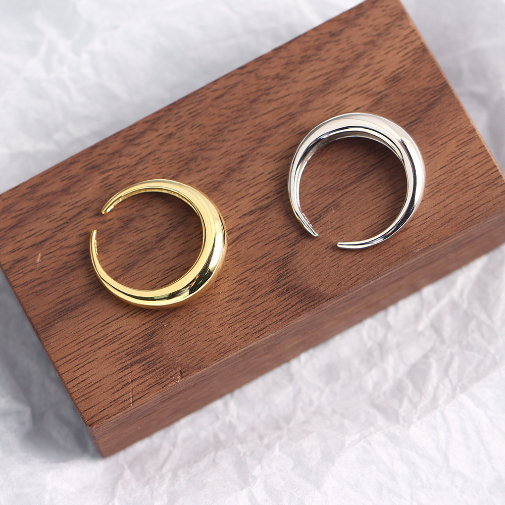 New 925 sterling silver vintage jewelry minimalism hand-made designer women's adjustable rings smooth open rings Japanese South korea style