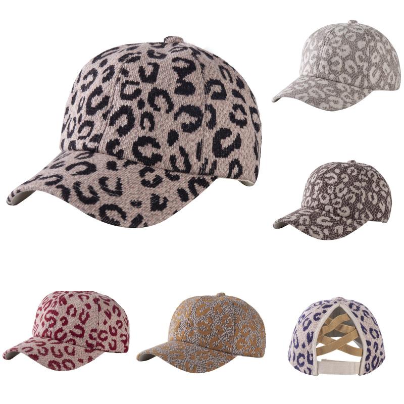 Baseball Cap Women Summer Leopard Print Anti Uv Ponytail Hat Outdoor Sports Baseball Caps Female Adjustable Hip Hop Hats