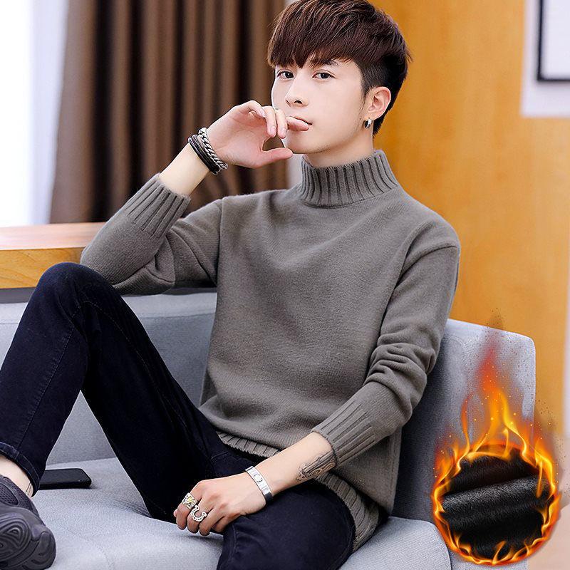 Sweater men plus velvet thickened semi-high collar knitwear solid color youth warm bottoming shirt men's tide, Black
Sweater men plus velvet thickened semi-high collar knitwear solid color youth warm bottoming shirt men's tide, Black