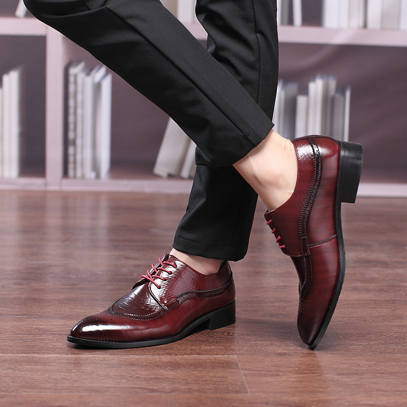 High Quality Italian Leather Men Fashion Business Casual Pointed Toe Wedding Flat Dress Party Shoes Y200420