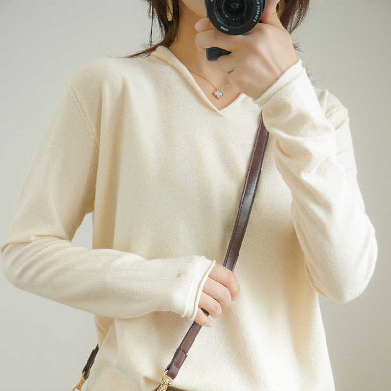 High quality Pullover knitted cashmere sweater long sleeve V-collar sweater women pull femme nouveaute 201225