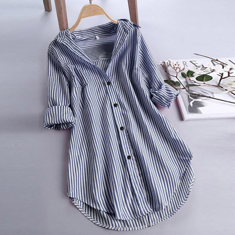 Women's Blouses & Shirts Women Femme Stripe Long Sleeve Turn-down Collar Button Loose Top Blouse Shirt Kobiety Bluzki Blusas Mujer De Moda, White
Women's Blouses & Shirts Women Femme Stripe Long Sleeve Turn-down Collar Button Loose Top Blouse Shirt Kobiety Bluzki Blusas Mujer De Moda, White