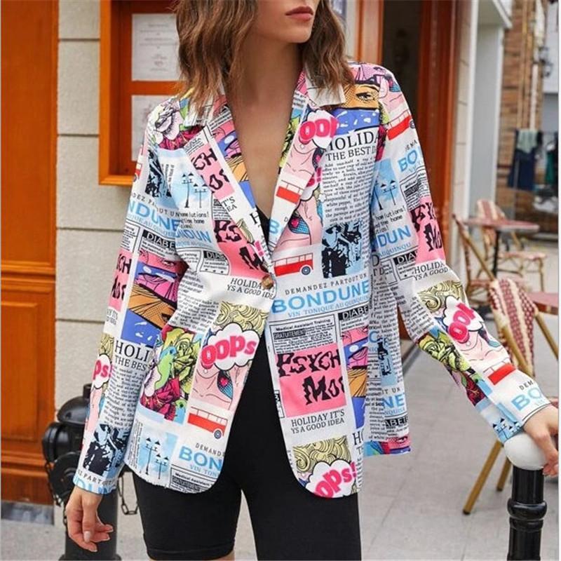 Fashion Women Newpaper Print Coat and Jacket Elegant long sleeve Office lady Top Ladies Business suit Streetwear Elegant Tops, Blue
Fashion Women Newpaper Print Coat and Jacket Elegant long sleeve Office lady Top Ladies Business suit Streetwear Elegant Tops, Blue