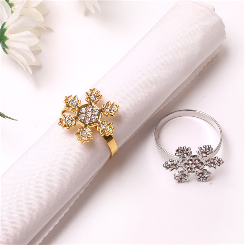 Gold Silver Snowflake Napkin Ring Christmas