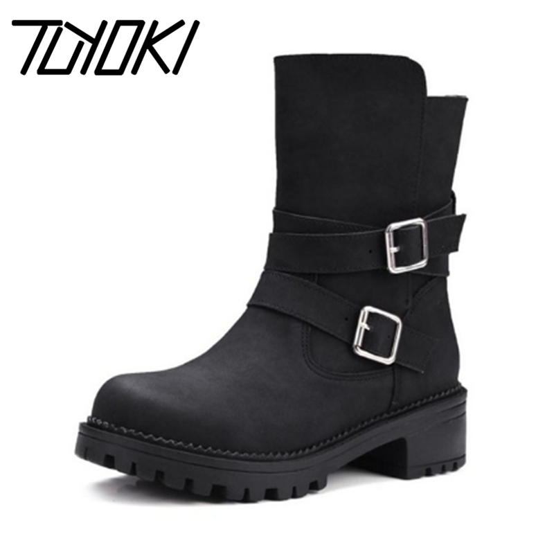 Tuyoki Women Mid Calf Boots Winter Buckle Warm Shoes Woman Round Toe Square Heels Short Boots Platform Shoes Size 34-43, Black
Tuyoki Women Mid Calf Boots Winter Buckle Warm Shoes Woman Round Toe Square Heels Short Boots Platform Shoes Size 34-43, Black