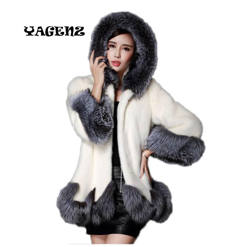 High imitation fur coat women silver fur collar hooded coat medium-long overcoat plus size -4XL winter, White
High imitation fur coat women silver fur collar hooded coat medium-long overcoat plus size -4XL winter, White