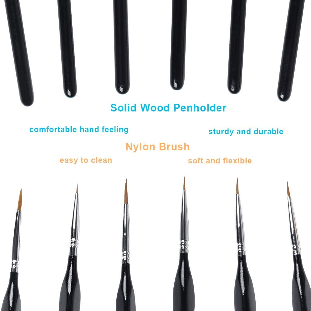 6PCS Fine Detail Paint Brushes Set Miniature Painting Brushes for Mini Detailing Art PaintingAcrylic Oil Watercolor Gouache Face 9170743