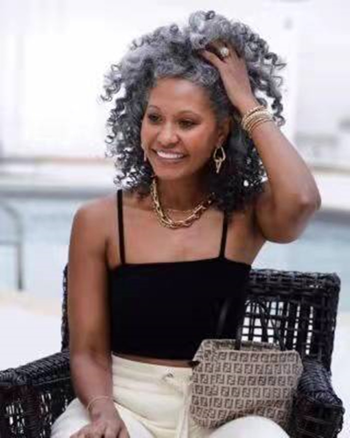 Salt &peppered grey ponytail hairpiece women gray human hair extension with drawstring natural highlights white black blonde pony tail usa hot 120g 1p