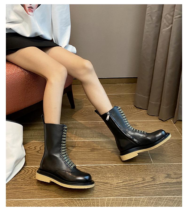 women boot 2020 winter new charming thick sole rider versatile high female boot lace-up waterproof British short, Black14cm
women boot 2020 winter new charming thick sole rider versatile high female boot lace-up waterproof British short, Black14cm