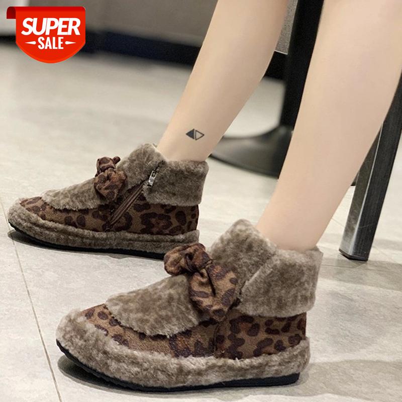Lucyever Fashion Leopard Print Plush Snow Boots Women Patchwork Bow Flat Platform Ankle Boots Ladies Winter Warm Cotton Shoes #hy7O, Black
Lucyever Fashion Leopard Print Plush Snow Boots Women Patchwork Bow Flat Platform Ankle Boots Ladies Winter Warm Cotton Shoes #hy7O, Black