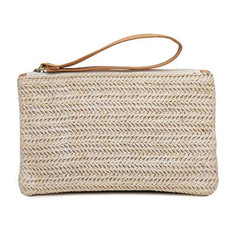 Purses Mini Straw Hand Coin Woven Purse Bag Weaving Clutch Bags Casual Summer Beach Mobile Phone Key Pocket Pouch Pack For Women