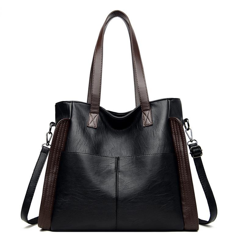 Large-capacity soft leather texture big bag women 2021 new autumn/winter tot bag one-shoulder women's sloping fashion, Black
Large-capacity soft leather texture big bag women 2021 new autumn/winter tot bag one-shoulder women's sloping fashion, Black