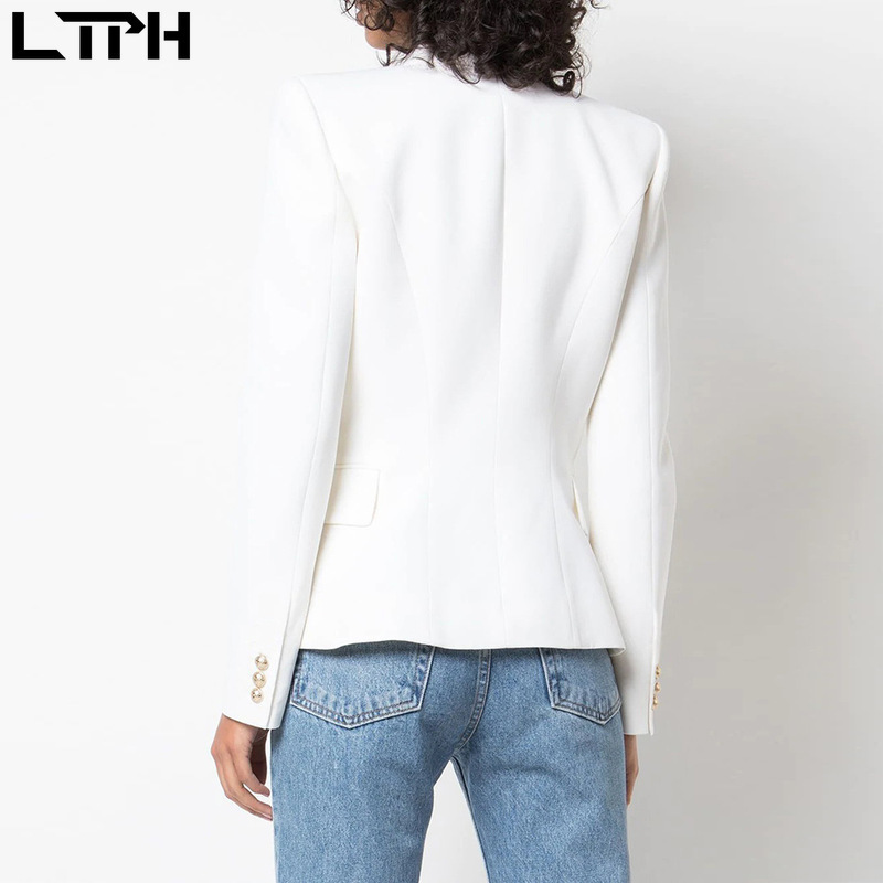 Spring Autumn Hot sale fashion new women blazers and jackets Casual Full sleeve Plaid Single Button slim plus size coat 201201