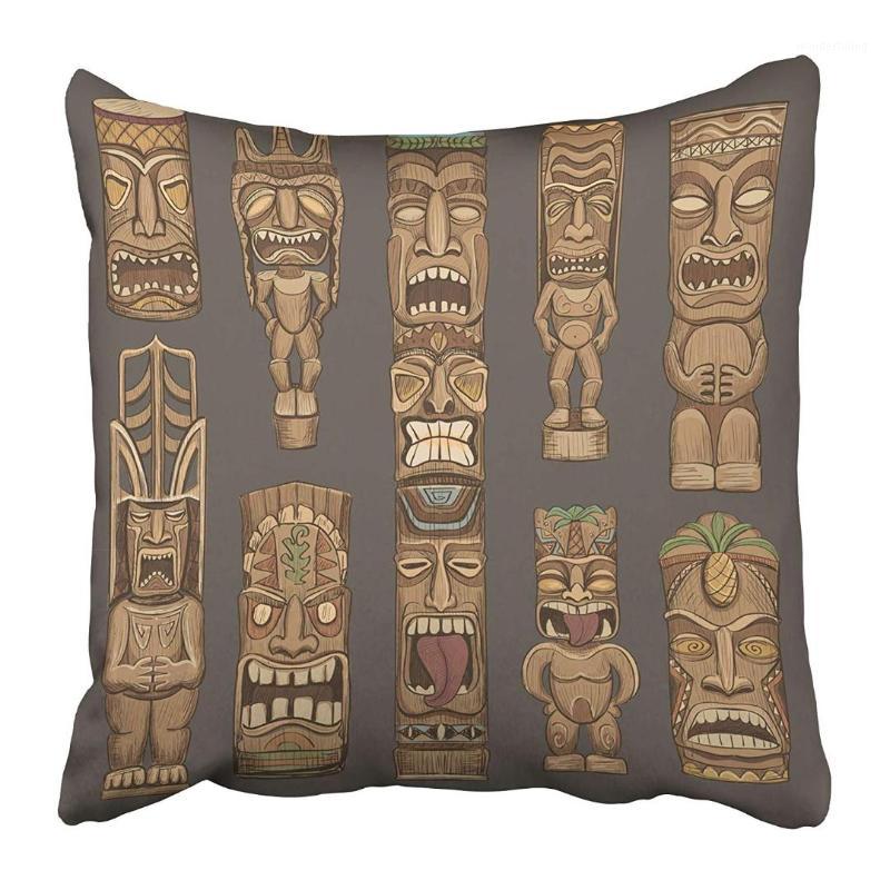 Throw Pillow Covers Inches Brown Mask Collection of Wooden Tiki Idols Beautiful Color Totem Hawaiian Tribe Pillow Case Cushion1, As pic
Throw Pillow Covers Inches Brown Mask Collection of Wooden Tiki Idols Beautiful Color Totem Hawaiian Tribe Pillow Case Cushion1, As pic