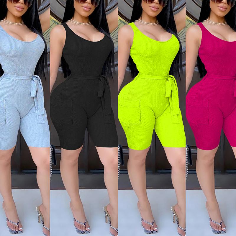 Knitted Women Playsuits Sexy Sleeveless With Pocket Summer Jumpsuit Slim Elegant Waist Lace-Up Bodycon Outfit Overalls for Women, Rose red
Knitted Women Playsuits Sexy Sleeveless With Pocket Summer Jumpsuit Slim Elegant Waist Lace-Up Bodycon Outfit Overalls for Women, Rose red
