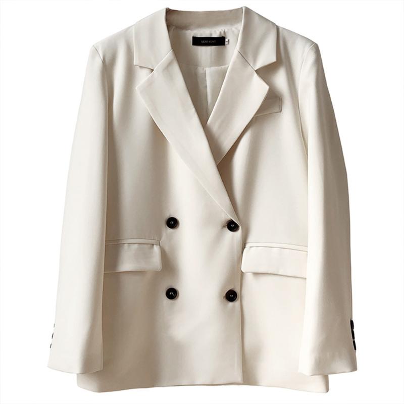 White Slim Female Coat Spring 2021 Korean Style Casual Suit Double-Breasted Pockets Women's Jacket 122, Black
White Slim Female Coat Spring 2021 Korean Style Casual Suit Double-Breasted Pockets Women's Jacket 122, Black